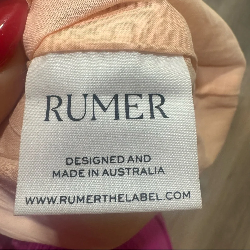 Rumer The Label Revolve Cascade Pink Midi Linen Blend Dress Size XS Retails $349 - Picture 7 of 13